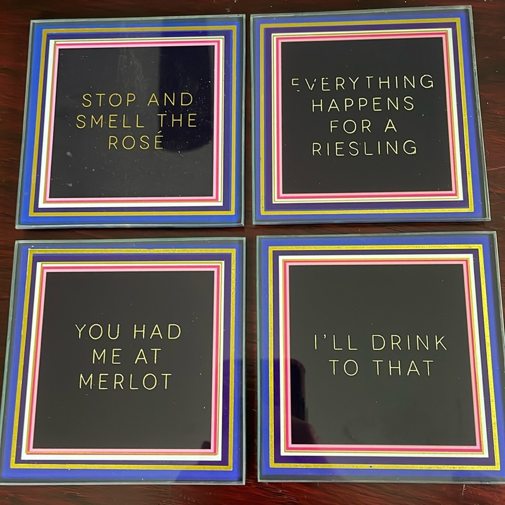 Set of 4 Glass Coasters